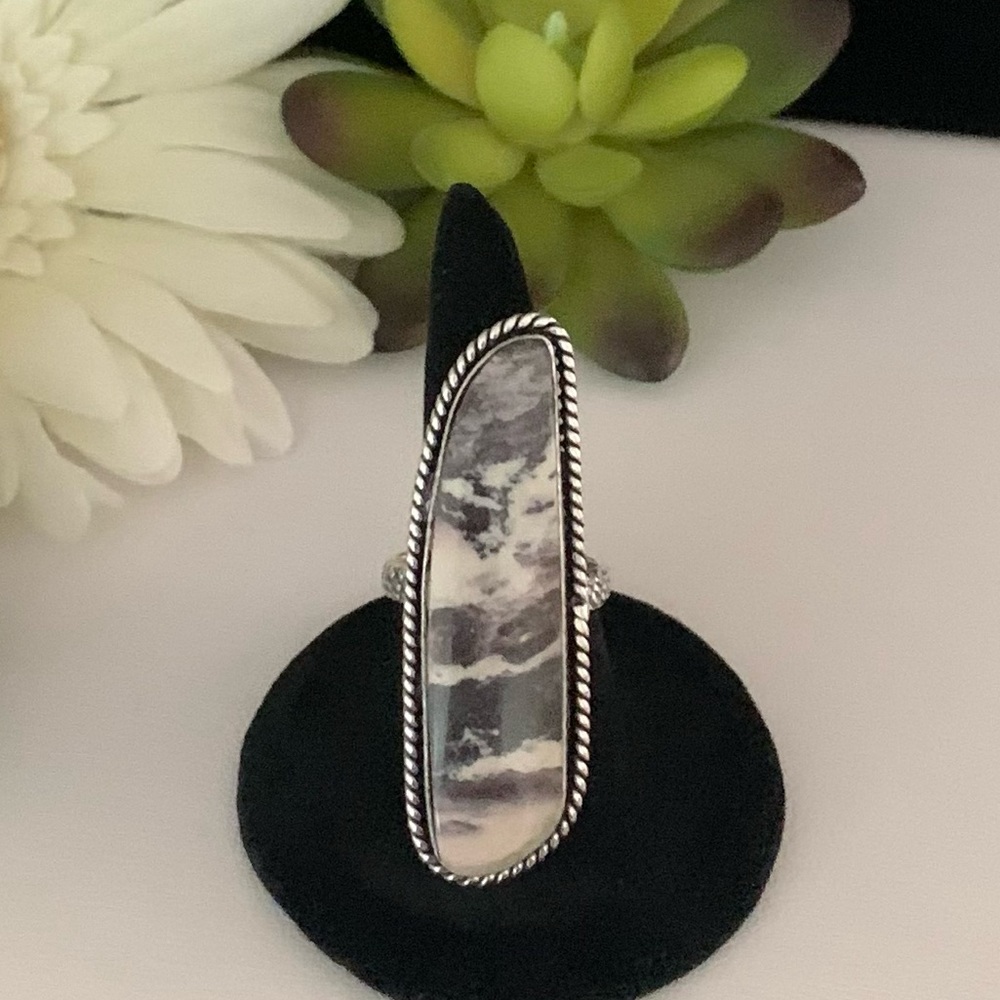 Porcelain Jasper Handmade Silver Ring